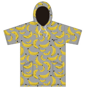デキャントデカント (DECANT) お着替え用タオル地袖プルオーバー被り袖付き柄マイクロファイバーポンチョ/バナナグレーTOWEL FRONTE PULLOVER MICRO FIBER PONCHO ウェットスーツ ベビー フィットネス メ