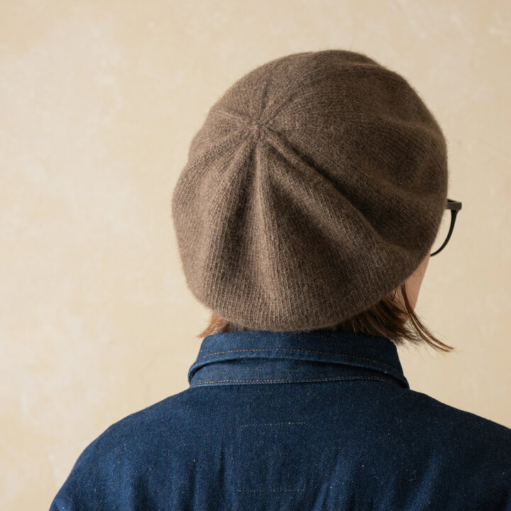 ハンドメイド カシミヤ100%ダークブラウン 帽子 （ボルサリーノ 