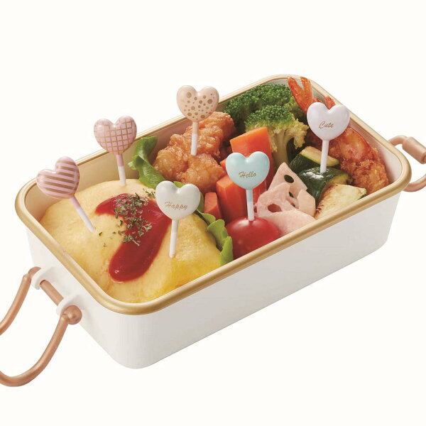 ハート ピック   ピックス 串 お弁当グッズ お弁当 ランチ グッズ キャラ弁 デコ弁 かわいい 女子 女の子 女性 子供 大人 おしゃれ ストライプ ラティス ドット HAPPY HELLO CUTE [M便 1/4] [10901]
