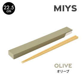 MIYS ( ミース ) 箸 ・ 箸箱 セット 22.5cm はし 子供 おしゃれ かわいい 給食 大人 学校 マイ箸 カトラリー お箸 スライド 木製 漆器 [M便 1/4] [14011]