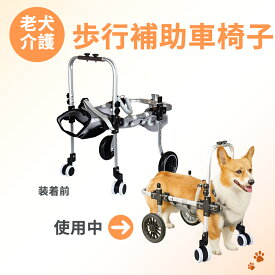 【20時～P10倍＋先着500円OFFクーポン！！】犬用車椅子 四輪 軽量 安定設計 歩行補助 ペット リハビリ 介護 中型犬 大型犬 怪我 老犬 散歩 サポート ハーネス付