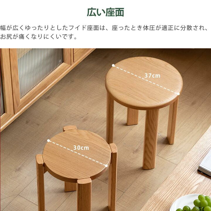 楽天市場】【YESWOOD 公式】木製スツール 4脚セット 天然木 サイド 