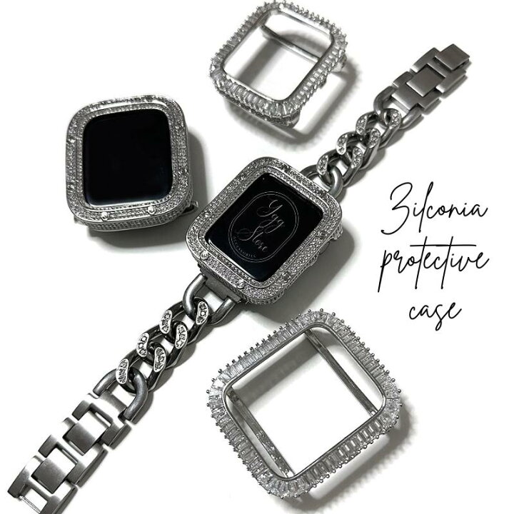 楽天市場】アップルウォッチ 三列 CZダイヤ 保護ケース カバー 40mm 