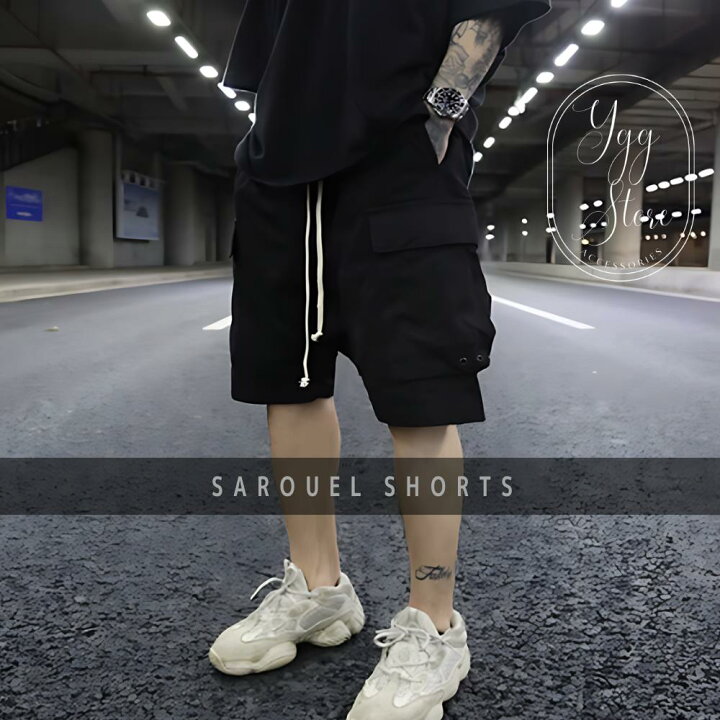 楽天市場】【送料無料】 ハーフパンツ サルエル カーゴパンツ 黒 