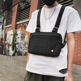 チェストリグ バッグ chestRIG bag ボディバッグ ショルダー カバン メッシュ 2カラー 黒 ブラック 緑 グリーン メンズ レディース ストリート カジュアル フロント 韓流 韓国 ファッション ポケット