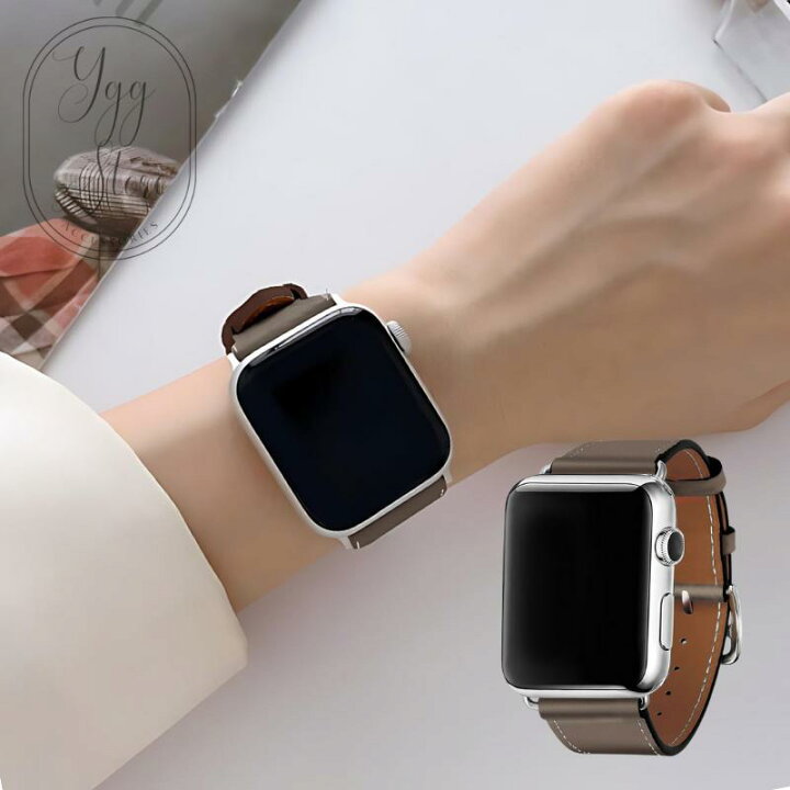 楽天市場】Apple Watch レザー バンド 本革 ベルト シンプル 無地 モカ 