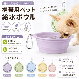 折りたたみペットボウル 犬 猫 給水ボウル 携帯食器 カラビナ付き お散歩 お出かけ 旅行 アウトドア 給水器 給餌器 シリコンボウル 軽量 コンパクト 小型犬 中型犬 大型犬 ペット用品 携帯ボウル フードボウル 水飲みボウル 350ml 1000ml