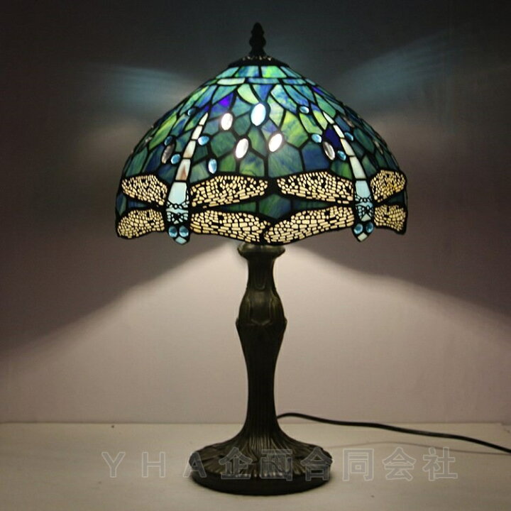 楽天市場】工芸品 ステンドグラスランプ 手作り 花柄 テーブルランプ 