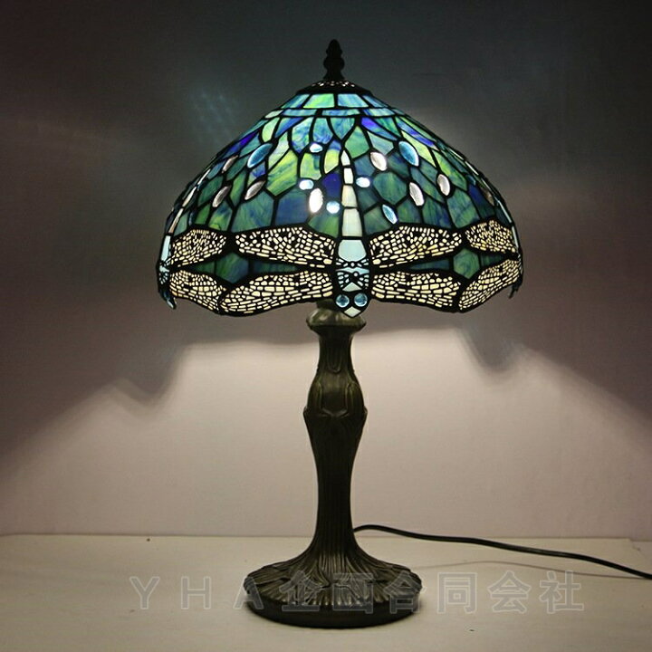 楽天市場】工芸品 ステンドグラスランプ 手作り 花柄 テーブルランプ 