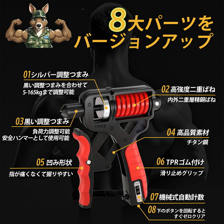 楽天市場】＼P3倍 1年間保証／【5-165kg】高強度 ハンドグリップ 最強 