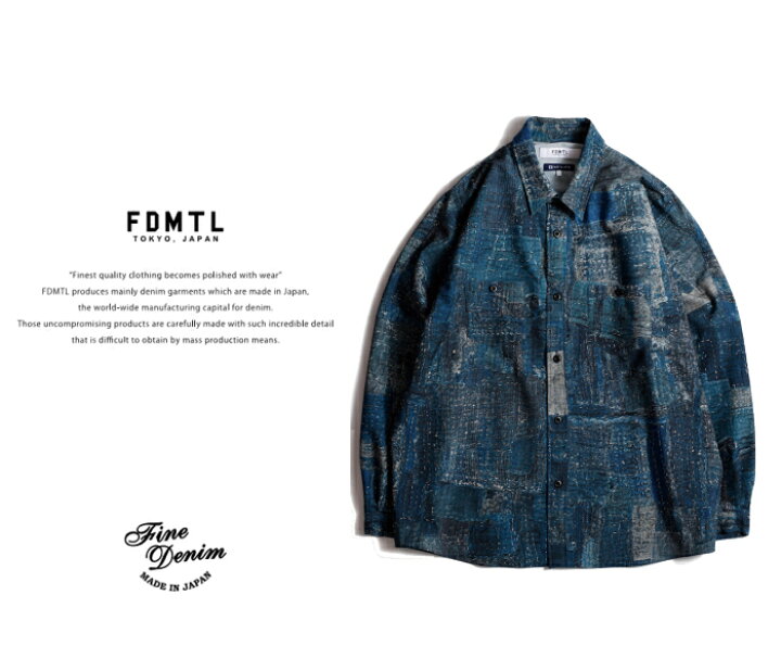 楽天市場】FDMTL fa24sh14 PRINTED BORO SHIRT 襤褸 刺子調 プリン 