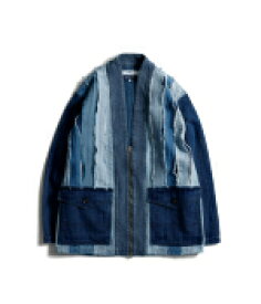 FDMTL fa24jk22u　OBI HAORI JACKET 3YR WASH　帯 羽織り ジャケット 3年加工 ストライブ リメイク 野良着 岡山児島製 日本製