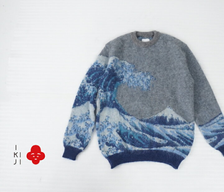 楽天市場】40%OFF 【IKIJI】t11755005 HOKUSAI KNIT PULLOVER 葛飾北斎 
