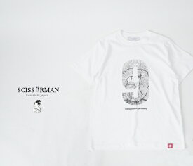 SCISSORMAN（シザーマン）5854 古地図ナンバーナイン プリント 半袖Tシャツ インクジェットプリント メンズ 江戸 ユニセックス 和柄 日本 伝統文化 インバウンド 外国 アート