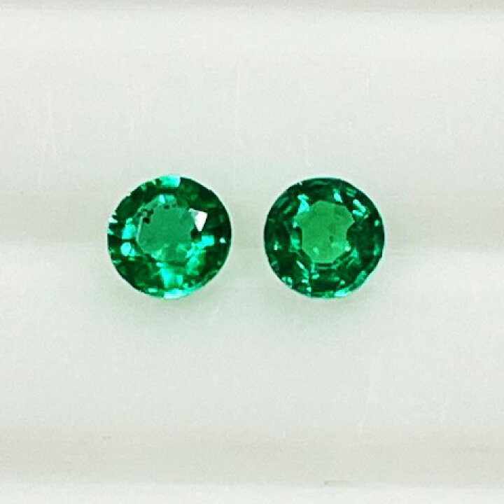 楽天市場】エメラルド ラウンドカット2個セット 0.28ct3.4mm ブラジル 