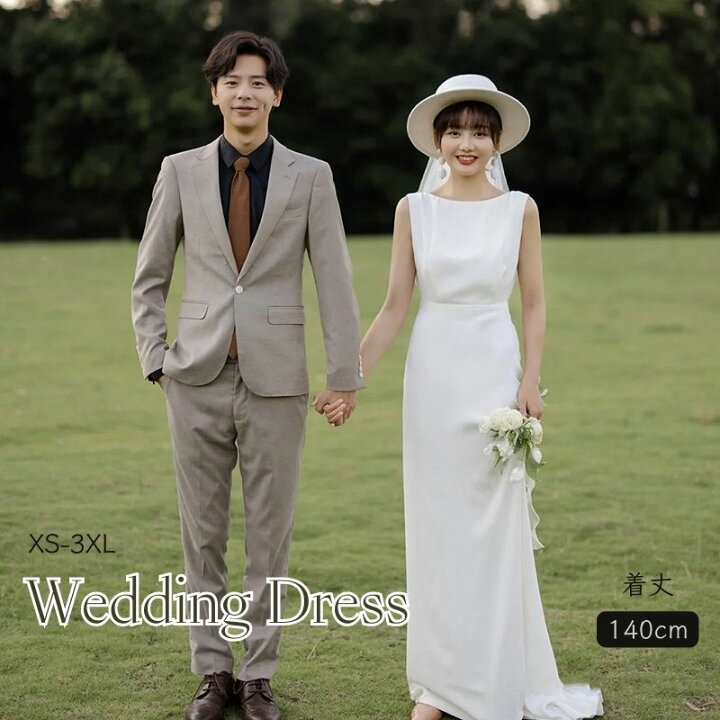 楽天市場】ウエディング ドレス フォトウエディング シンプル 袖なし  