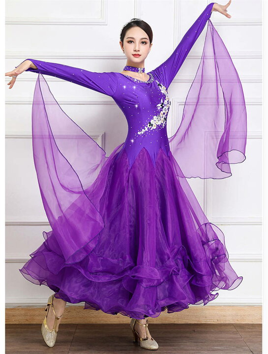 楽天市場】社交ダンスドレス ひらひらフロート 社交ダンス 練習着  