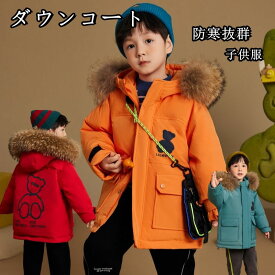 ダウンコート 子供服 100cm 110cm 120cm 130cm 男の子 ダウンジャケット ロング ラクーンファー付き フード 暖かい 通学 キッズ服 防寒 秋冬 ジュニア アウター 冬 通園 アウトドア キッズジャケット キッズ服 ジュニア アウトドア キッズジャケット 男女兼用 海外通販