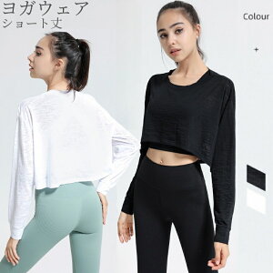 ショート丈 トップス ヨガウェア パーカー レディース トップス スポーツウェア 薄手 透け感 長袖 フィットネス プルオーバー へそ出し ダンス衣装 シースルー ピラティスウェア ホットヨガ