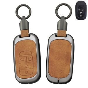 送料無料 ontto ホンダ用 キーケース 保護 キーバッグ 本田 キーカバー 亜鉛合金+PUレザー Honda ヴェゼルe:HEV アコード オデッセイ エリシオン HR-V CR-V 等に適応 キーボックス 金属バックル ショ