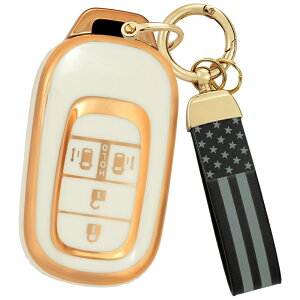 送料無料 ONTTO Hondaに適合 スマートキーケース 保護 キーカバー スアメリカの国旗ロゴ バックル キーホルダー ホンダ両側スライドドア 新型N-BOX N-BOXカスタム 新型アコード 型フリード ヴェゼ