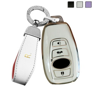 送料無料 ONTTO スバル向けの キーバッグ 新しいアップグレード シルバーエッジ スマートキーケース Rマーク 革製バックル 可愛い キーカバー SUBARUに適用 インプレッサ スポーツ フォレスタ