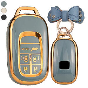 ONTTO 本田用 スマートキーケース ホンダ オデッセイ キーバッグ 贅沢な バタフライバックル 電気メッキ ゴールドエッジ TPU キーカバー Honda 両側スライドドア 新型ステップワゴンRP6 RP7 RP8 エ