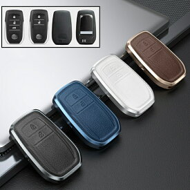 送料無料 ONTTO TOYOTA用 スマート キーケース 高級 キーカバー 耐久性 リモコンキーケース オシャレ キーホルダー トヨタ 新型 シエンタ ヤリス クロス MARK X ミライ等に適用 キーバッグ 保護 割れにくく 傷防止 摩耗防止 アルミ合金+初層牛革 ギフト用
