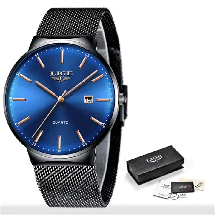 楽天市場】男性用クォーツ時計,耐水性,自動日付,シンプルな時計,完全な 