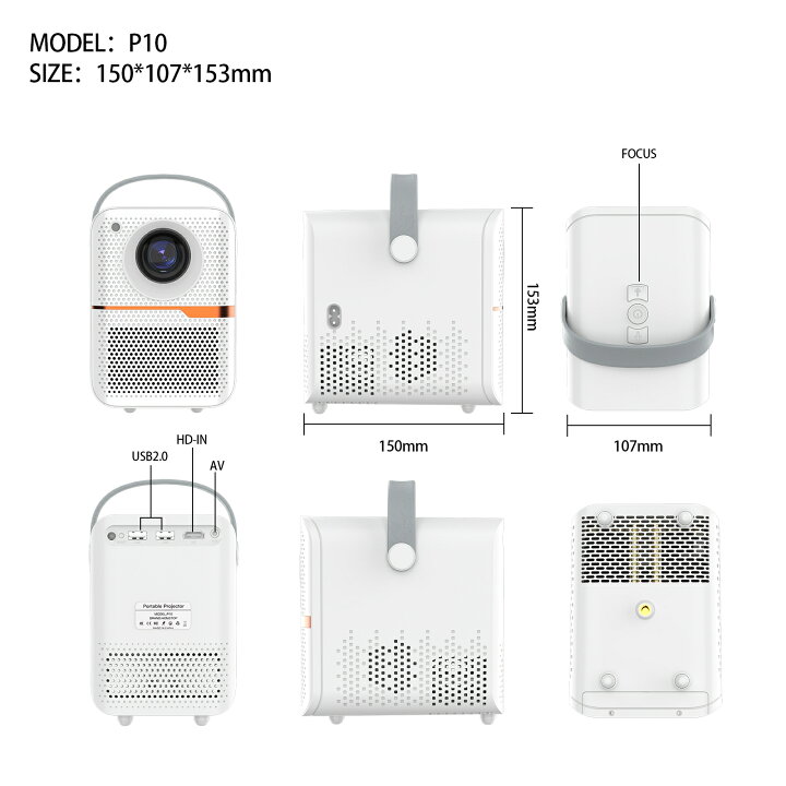 楽天市場】スマート ミニ プロジェクター 300ANSI ルーメン ポータブル 
