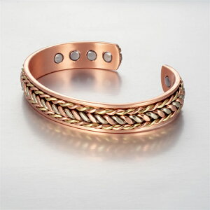 純銅製ジュエリー 純銅磁気ブレスレット エネルギーマグネット付き 磁気ブレスレット ストレス解消 減量 痩身 調節可能 健康エネルギー 高磁石 瞑想 ヨガ