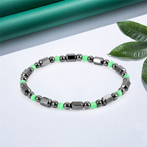 ヘマタイト ブレスレット 黒胆石 減量 痩身磁気 ネックレス 磁気療法、健康磁石、足首のチェーン、疲労の軽減、天然ブレスレット ストレス解消 痩身ブレスレット ボディ、エネルギー、ヨ