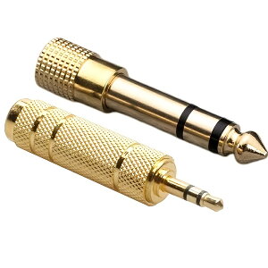 2pcs 3.5mm M To 6.35mm F �X�e���I�����A�_�v�^�[ - 1/8�C���`�v���O���X��1/4�C���`�W���b�N�����X�e���I�A�_�v�^�[�A�w�b�h�t�H�����A���v�ϊ��p