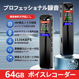 【在庫有り！即日出荷可】ボイスレコーダー 小型 ICレコーダー 1536kbps音質 ワンボタン録音 小型 録音機 48時間連続使用 カラーLCD液晶画面 ノイズ低減 ハイレゾ録音 ステレオマイク搭載 360°全方位録音 薄型 軽量 ステレオマイク搭載 タイマー録音 日本語説明書