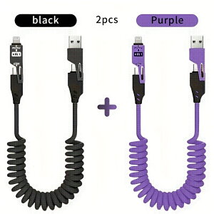 2{Zbg 4-in-1 ԗpXvO[hNCbN`[WP[u ^CvC/USB C^CvCUSBXvOP[u PDP[u ő65W iPhoneV[Yi[dp TXbvgbvAndr