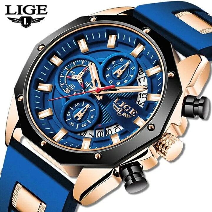 楽天市場】LIGE ファッションメンズ腕時計トップブランドの高級 