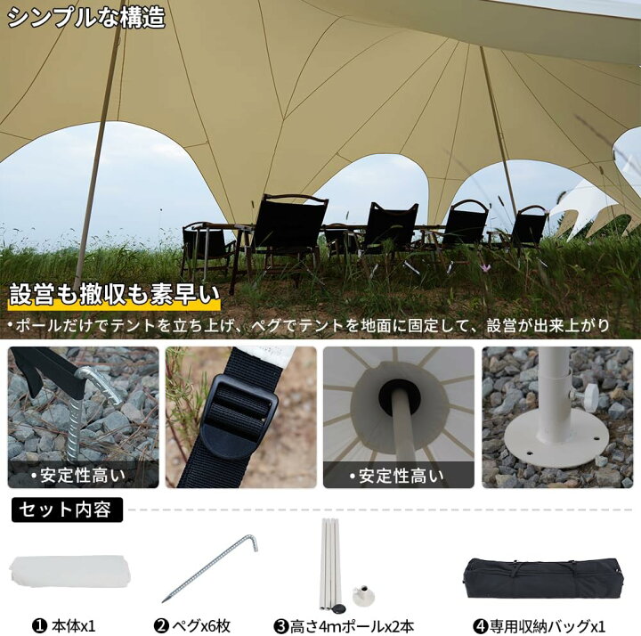 楽天市場】Soomloom タープ 大型パーティーテント 防水 UVカット  