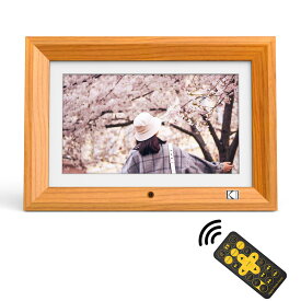 【KODAK・1年保証】木製デジタルフォトフレーム 10インチ IPS 1280X800高解像度 写真 動画再生 USBメモリー SDカード対応 リモコン操作 型番RDPF-1020V