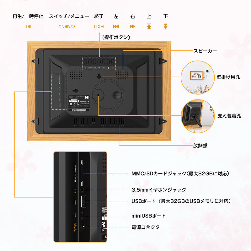 楽天市場】【公式・安心1年保証】KODAK 木製デジタルフォトフレーム 10