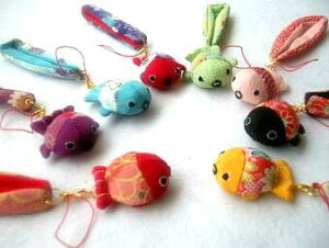 ◆和風縮緬◆金魚ストラップ!!1個200円8個セット、送料無料