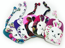 うさぎキーホルダー◆ハンドメード◆和風木綿キーカバー うさぎ兔