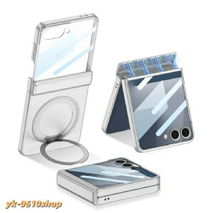 Galaxy Z Flip7 �p �P�[�X 360�x��]�X�^���h MagSafe �M�����N�V�[ zflip7 �J�o�[ ���C�����X�[�d �����O �g�уP�[�X z Samsung �}�O�Z�[�t�Ή�