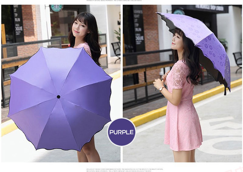 楽天市場】【 雨が降ったらかわいい花柄模様☆P2倍】傘 折りたたみ傘