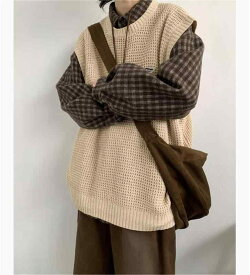 メンズ ファッション 春 夏 秋 冬 かっこいい オシャレ モテ 男性用 紳士服 服 韓国 シンプル 大人 ストリートの レトロ 男性用 ベスト 冬 プルオーバー カレッジ セーター ベスト レイ ヤード セーター