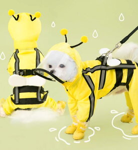 ドッグウェア 春夏 秋冬 ペット 犬 猫 服 散歩 かわいい おしゃれ 衣装 レインコート 防水 雨 カッパ ポンチョ リード 蜂 パイナップル イチゴ イラスト チェック ハート クリア 透明 恐竜 カ