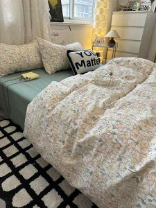 韓国 シングル セミ ダブル クイーン キング 寝具 カバー シーツ 布団 かわいい おしゃれ ベッド 寝室 インテリア 花柄 ウサギ 4点 セット 枕 ボックス シンプル