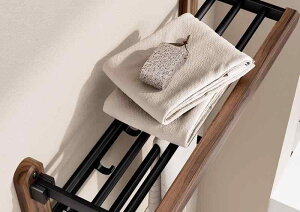 インテリア 韓国 おしゃれ かわいい 雑貨 小物 生活 バスタオル ラック バスルーム タオル ラック 高級 シンプル カジュアル 壁 トイレ 収納 フック 木目調