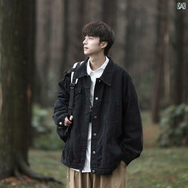 メンズ ファッション 春夏 秋冬 かっこいい オシャレ モテ 男性用 紳士服 服 韓国 シンプル 大人 春秋 デニムジャケット メンズ アメリカン ストリート ファッション ワークウェア レトロ ジャケット 薄手 ブラック