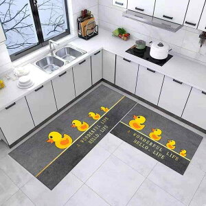 インテリア キッチン 台所 マット ドア おしゃれ かわいい フット 玄関 汚れ 防止 フロア 滑り止め 滑り止め 防油 吸水 拭ける アヒル 猫 千鳥格子 イラスト 柄 模様