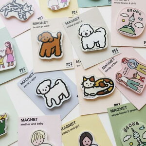 冷蔵庫用マグネット レディース かわいい アクリル製 冷蔵庫用ステッカー デコレーション 磁石 星月 雪山 柴犬 子犬 猫